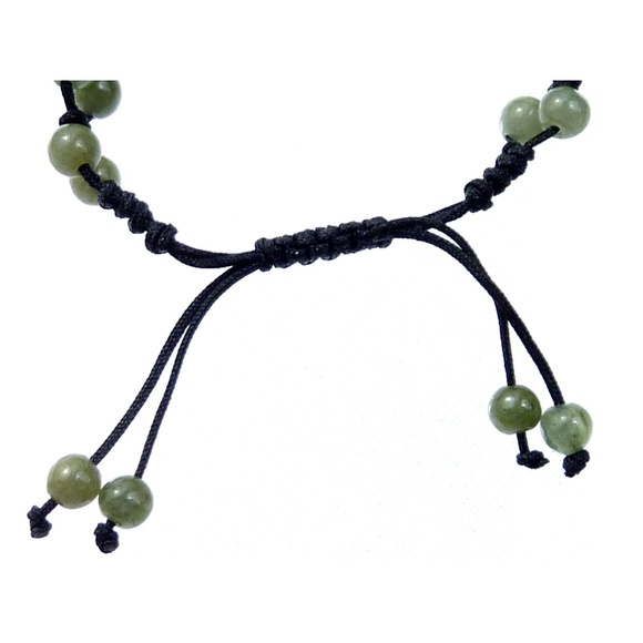 Jadeite Jade Cord Bracelet, Lotus Bead - Picture 4 of 5